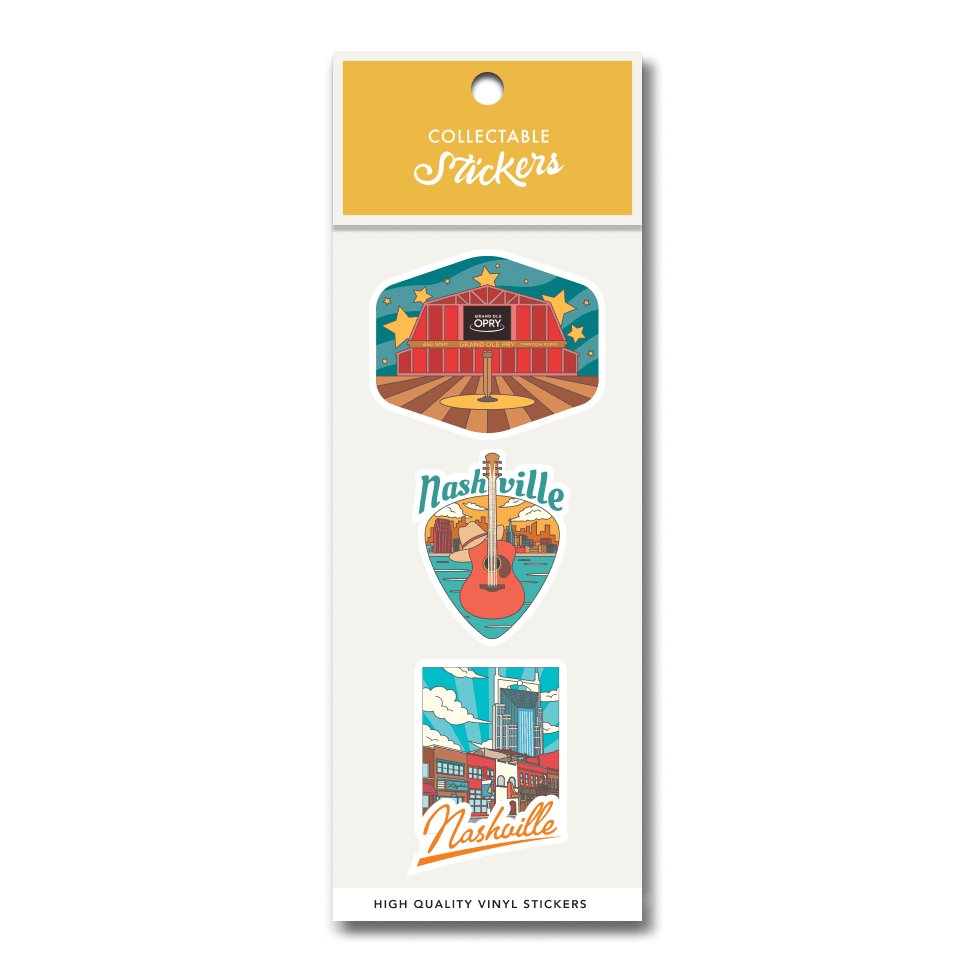 Nashville Music Sticker 3pk