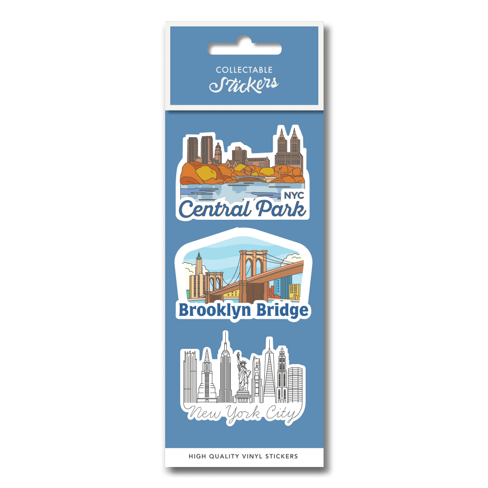 New York City Landmark Sticker 3pk