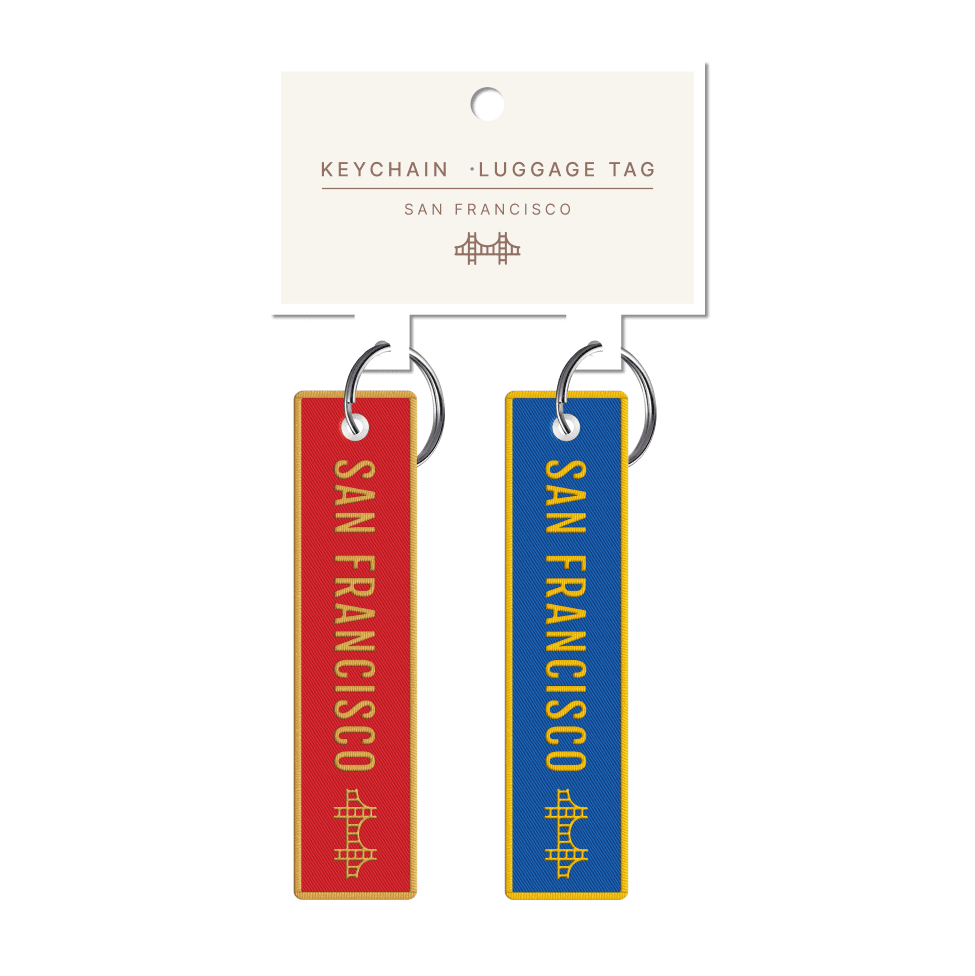 San Francisco Blue & Red Embroidery Keychain 2pk