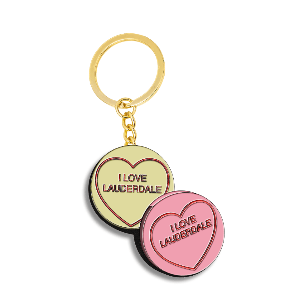 Fort Lauderdale Love Heart Enamel Keychain