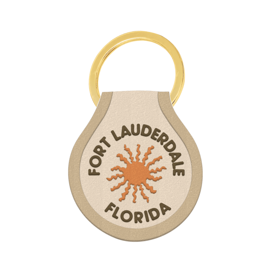 Fort Lauderdale Boho Sun Embroidery Keychain