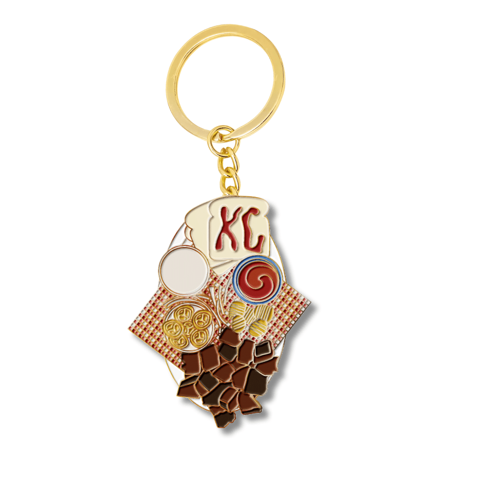 Kansas Burnt Ends Gold Enamel Keychain