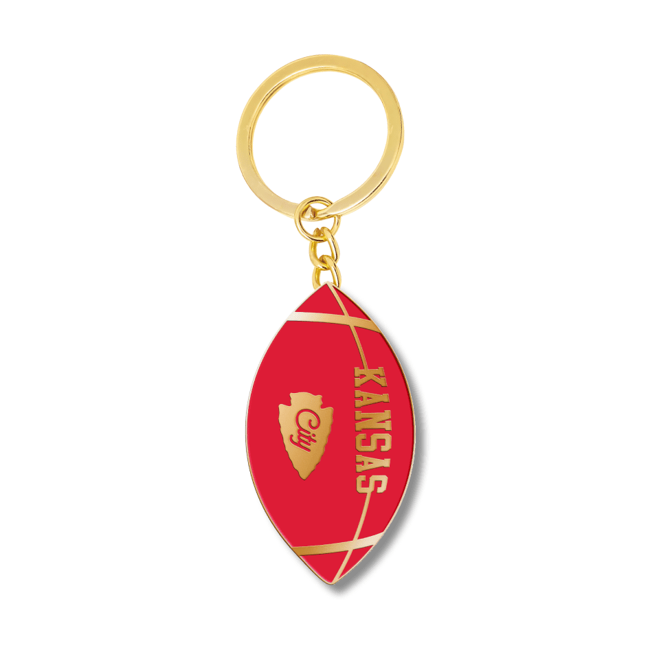 Kansas City Football Gold Enamel Keychain