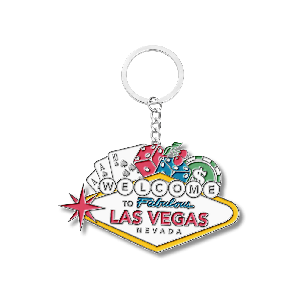 Las Vegas Sign Collage Enamel Keychain