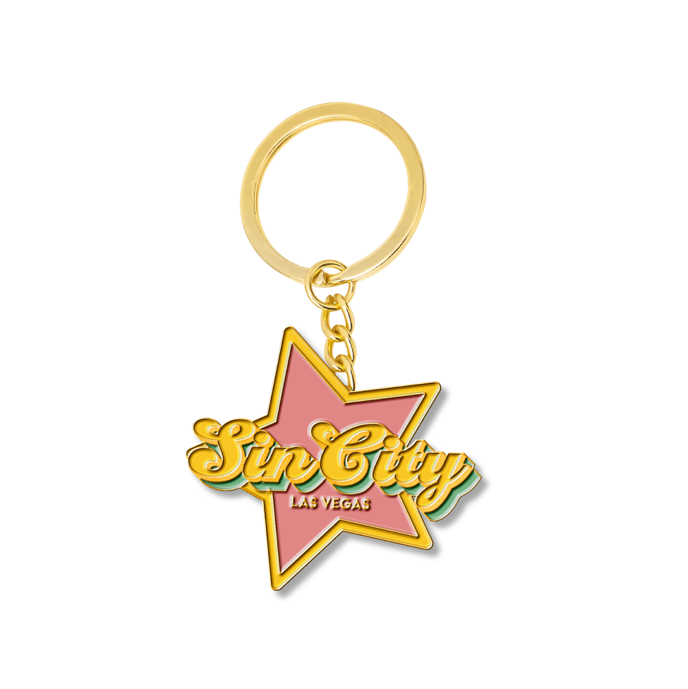 Las Vegas Sin City Enamel Keychain