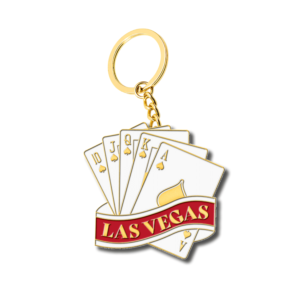 Las Vegas Royal Flush Enamel Keychain