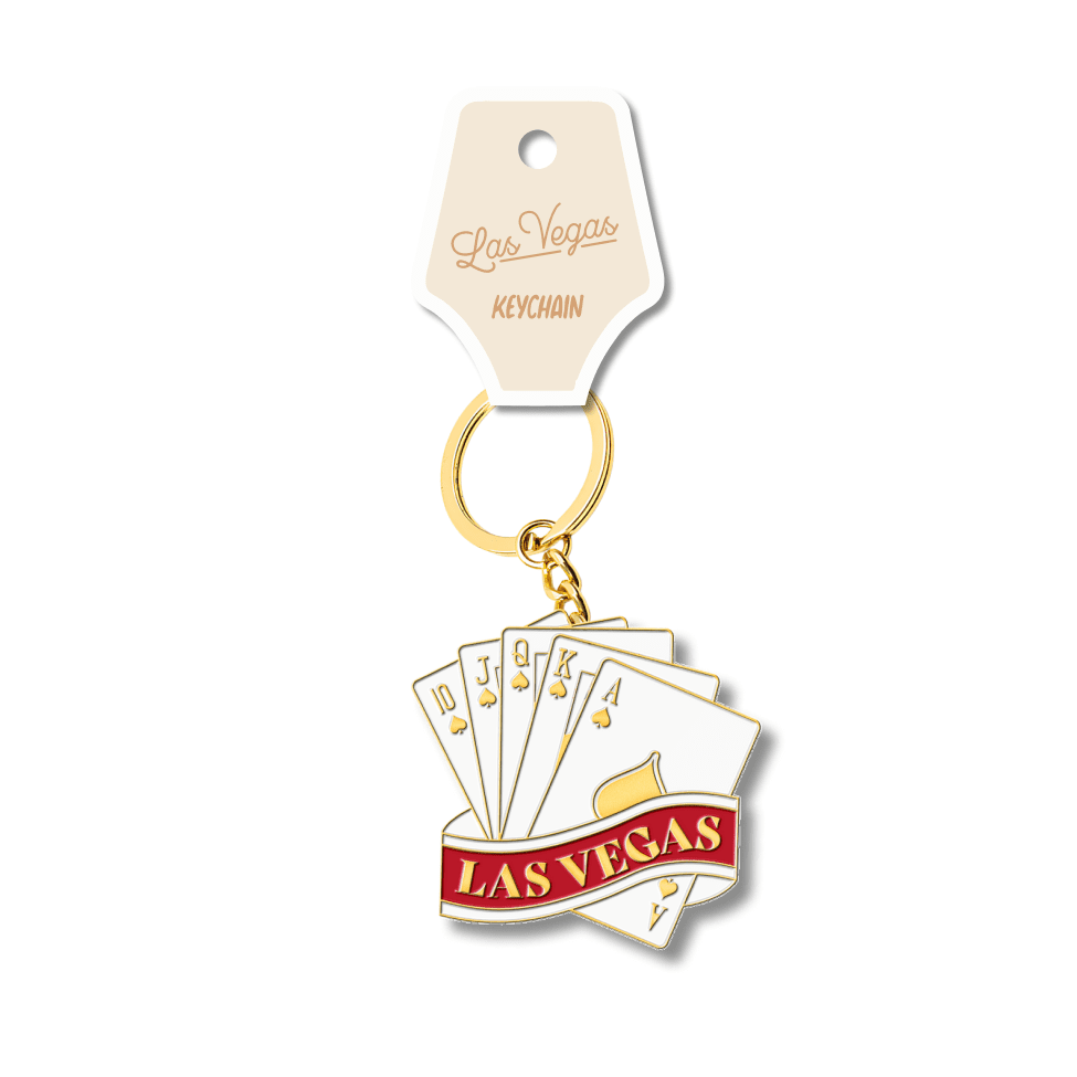 Las Vegas Royal Flush Enamel Keychain