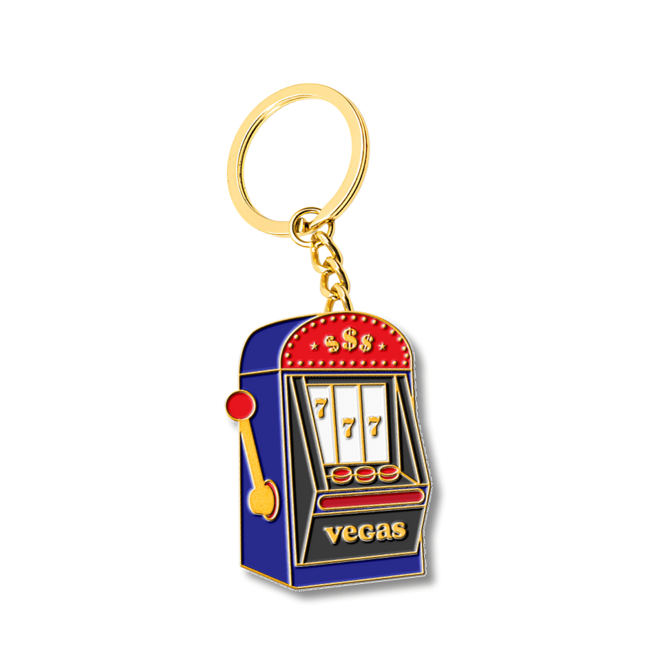 Las Vegas Slot Machine Enamel Keychain