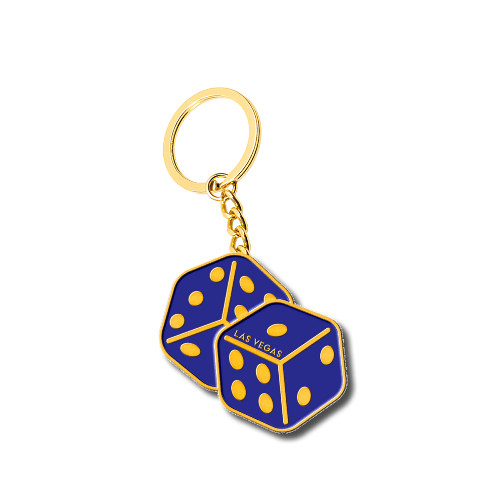 Las Vegas Blue Dice Enamel Keychain