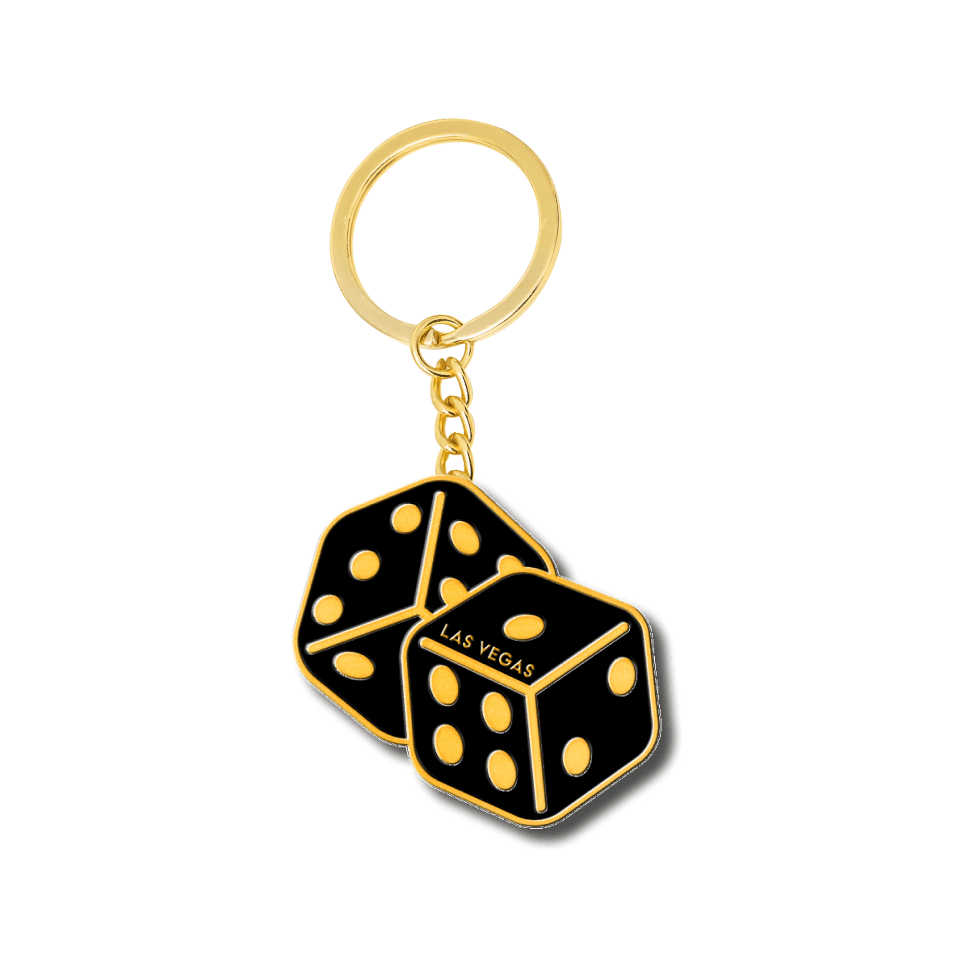 Las Vegas Black Dice Enamel Keychain