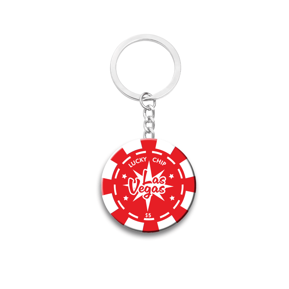 Las Vegas Red Casino Chip Keychain