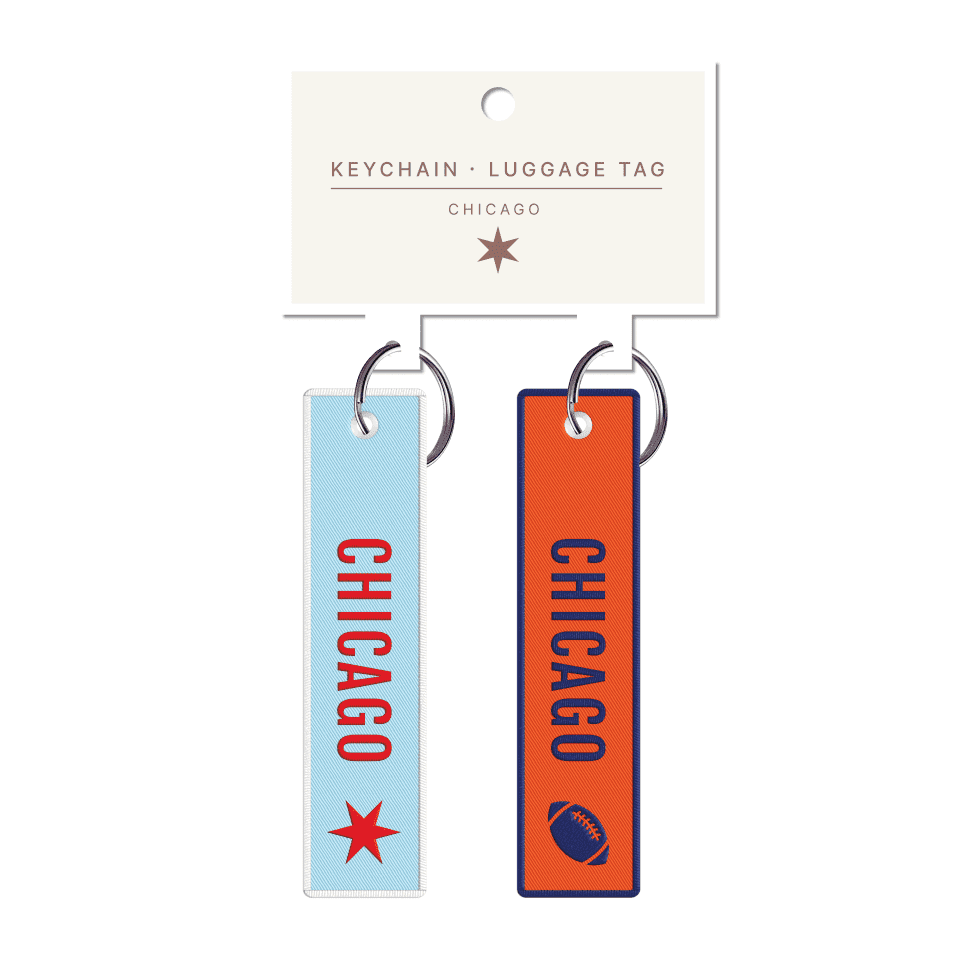Chicago Embroidery Blue & Orange Keychains 2pk