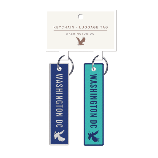 Washington Blue and Turqoise Embroidery Luggage Tag Keychain 2pk