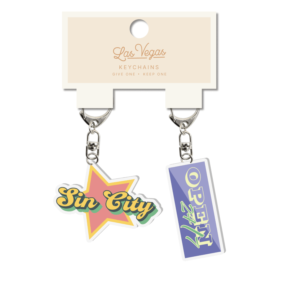 Las Vegas Sin City Acrylic Keychain 2pk