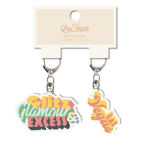 Las Vegas Glitz and Glamour Acylic Keychain 2pk