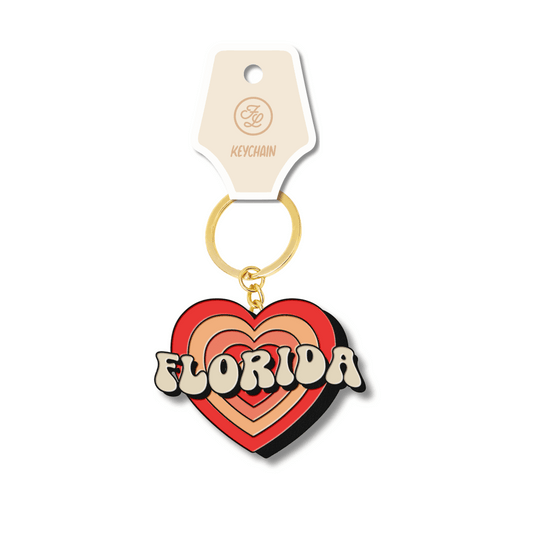 Florida Love Black Enamel Keychain