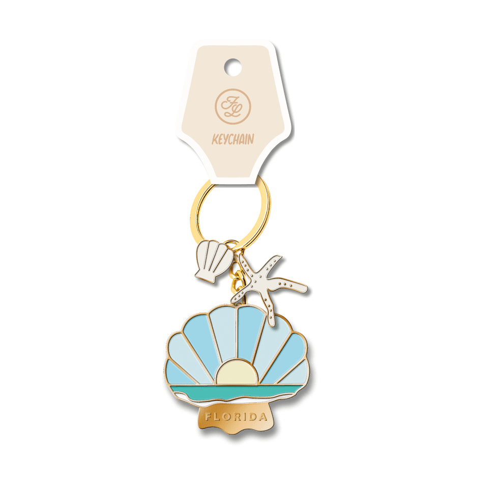 Florida Seashell Enamel Keychain