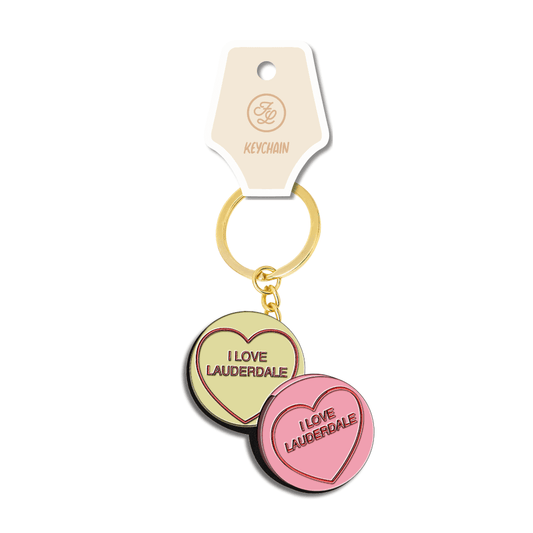 Fort Lauderdale Love Heart Enamel Keychain