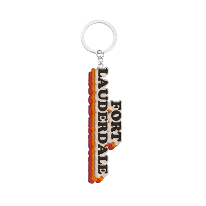 Fort Lauderdale Retro Embroidery Keychain