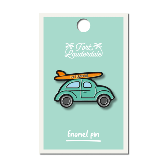 Car and Surfboard Enamel Pin