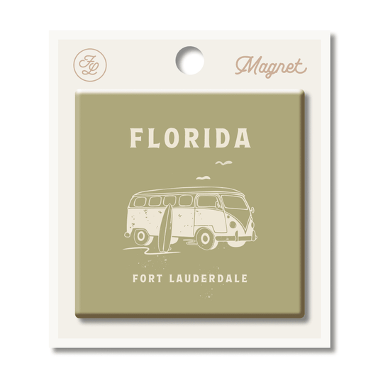 Fort Lauderdale Campervan Tin Magnet