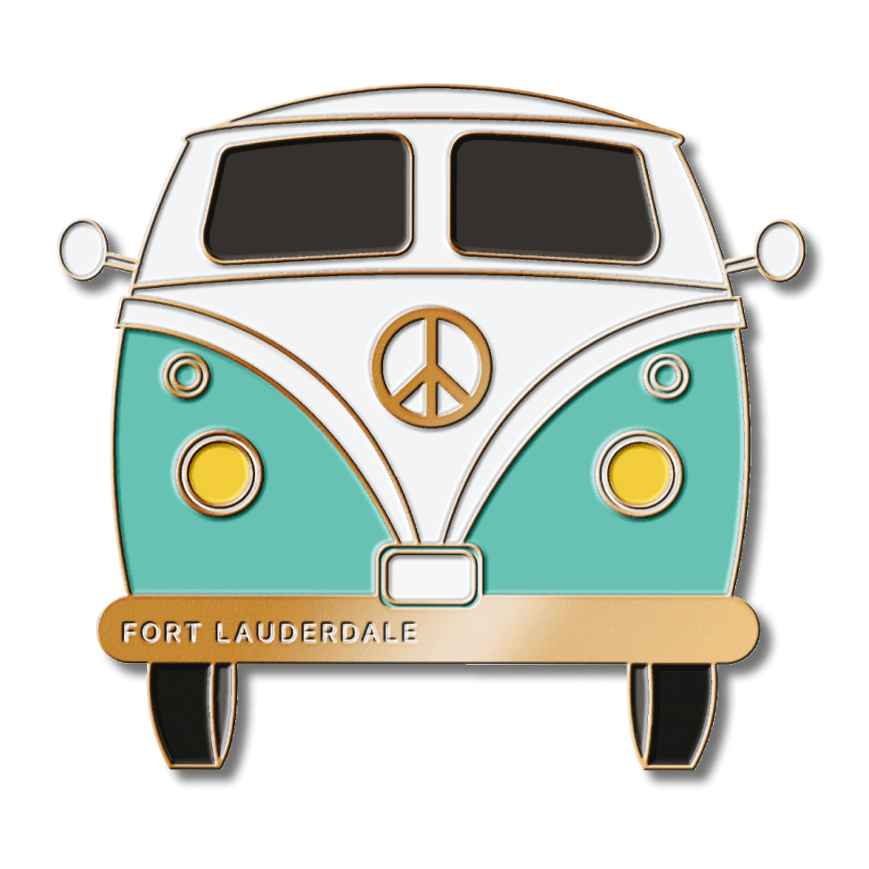 Fort Lauderdale Campervan Enamel Magnet