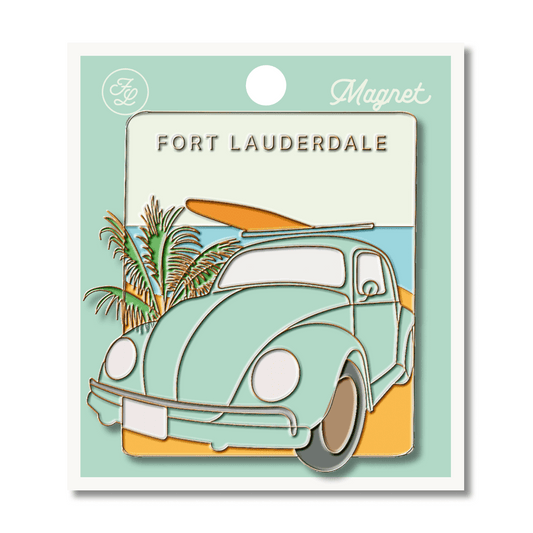 Fort Lauderdale Surf Car Enamel Magnet