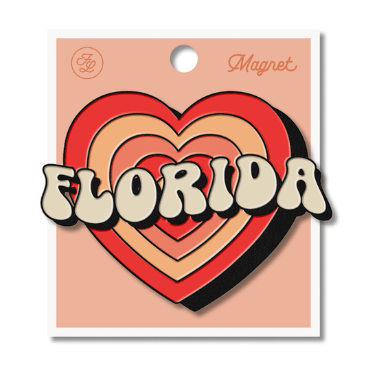 Fort Lauderdale Groovy Blk Enamel Magnet