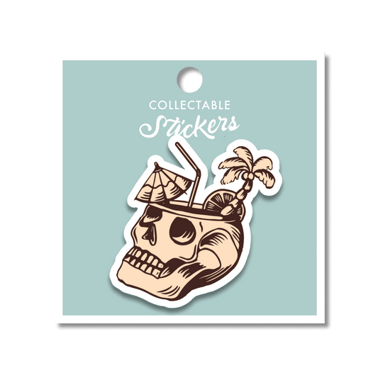 Cocktail Skull Sticker