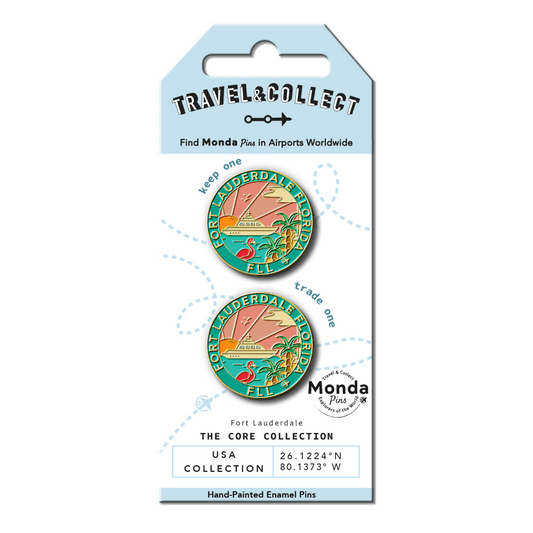 Monda Pins Fort Lauderdale Sunset Collage Enamel Pin 2pk