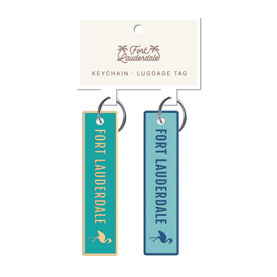 Fort Lauderdale Turqoise Blue Embroidery Keychain 2pk