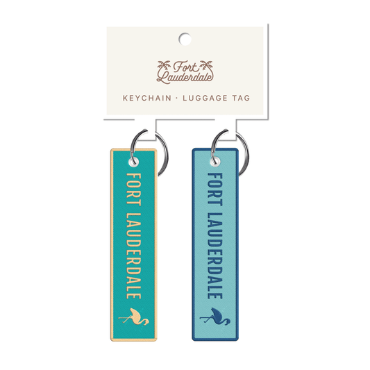 Fort Lauderdale Turqoise Blue Embroidery Keychain 2pk