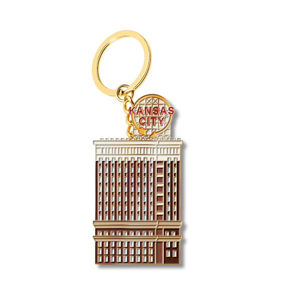Keychains Kansas Kansas Auto Building Gold Enamel Keychain – The Monda Company