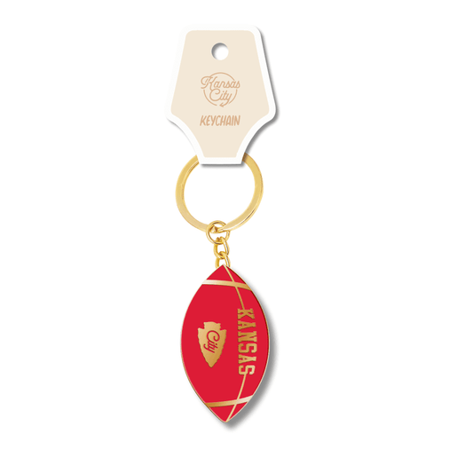 Kansas City Football Gold Enamel Keychain