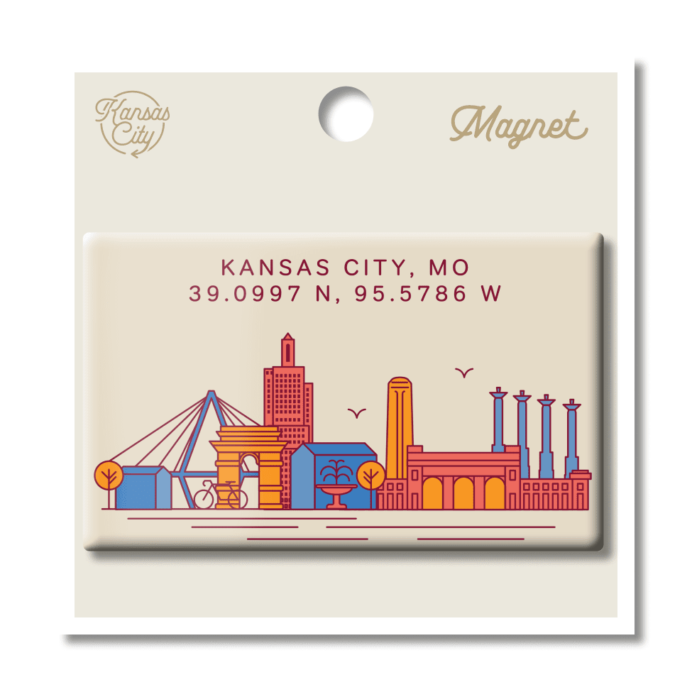 Kansas Skyline Tin Magnet