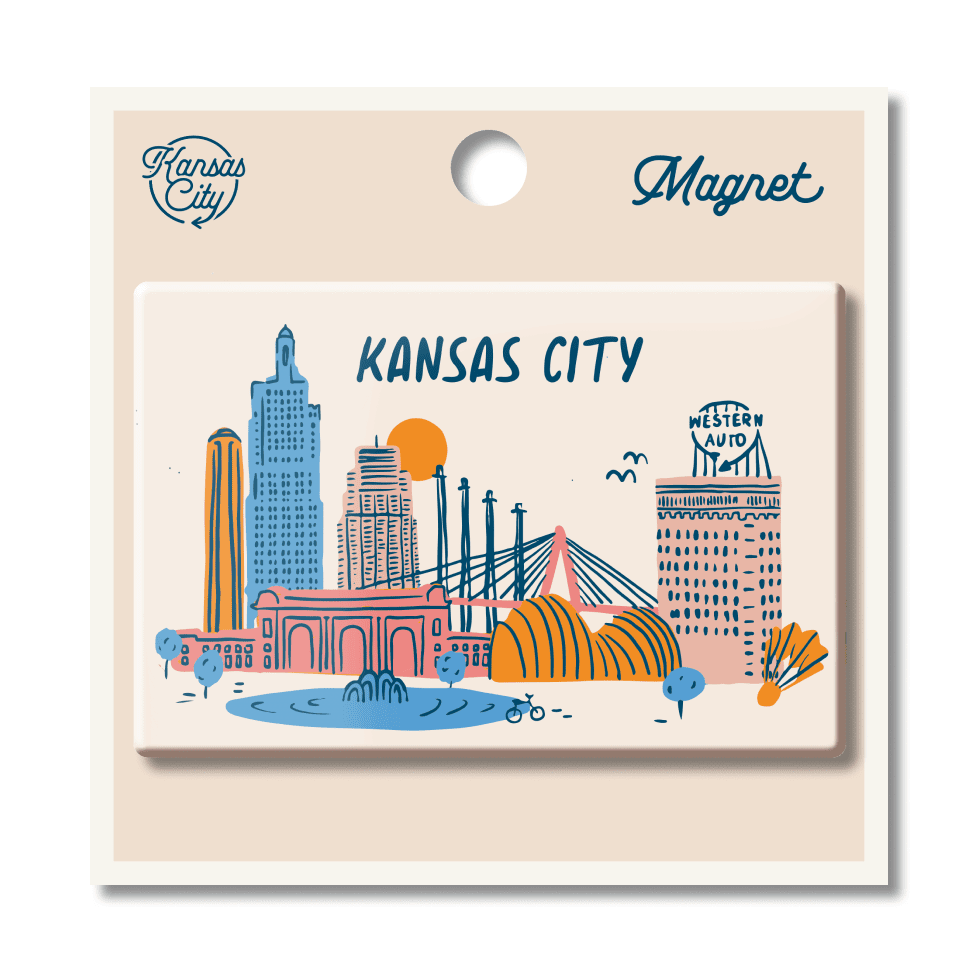 Kansas City Skuline Collage Tin Magnet