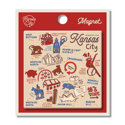 Kansas City Map Tin Magnet