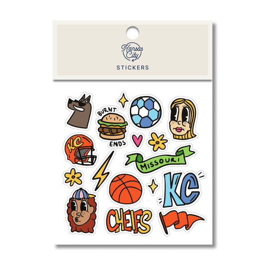 Kansas Cartoon Sport Sticker Pack