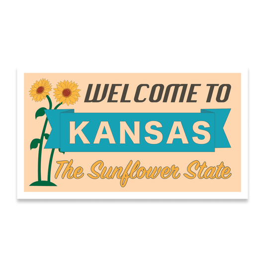 Kansas City Sunflower State Sign Sticker