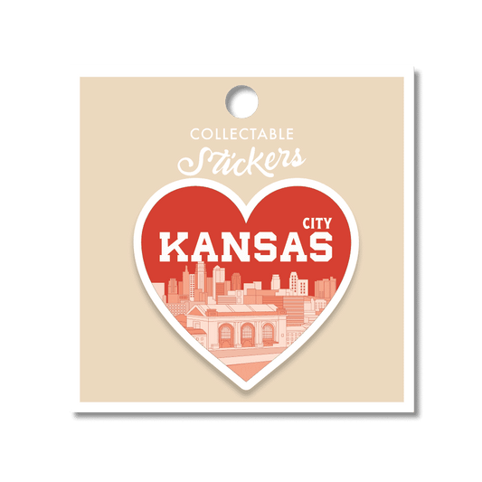 Kansas City Skyline Heart Sticker