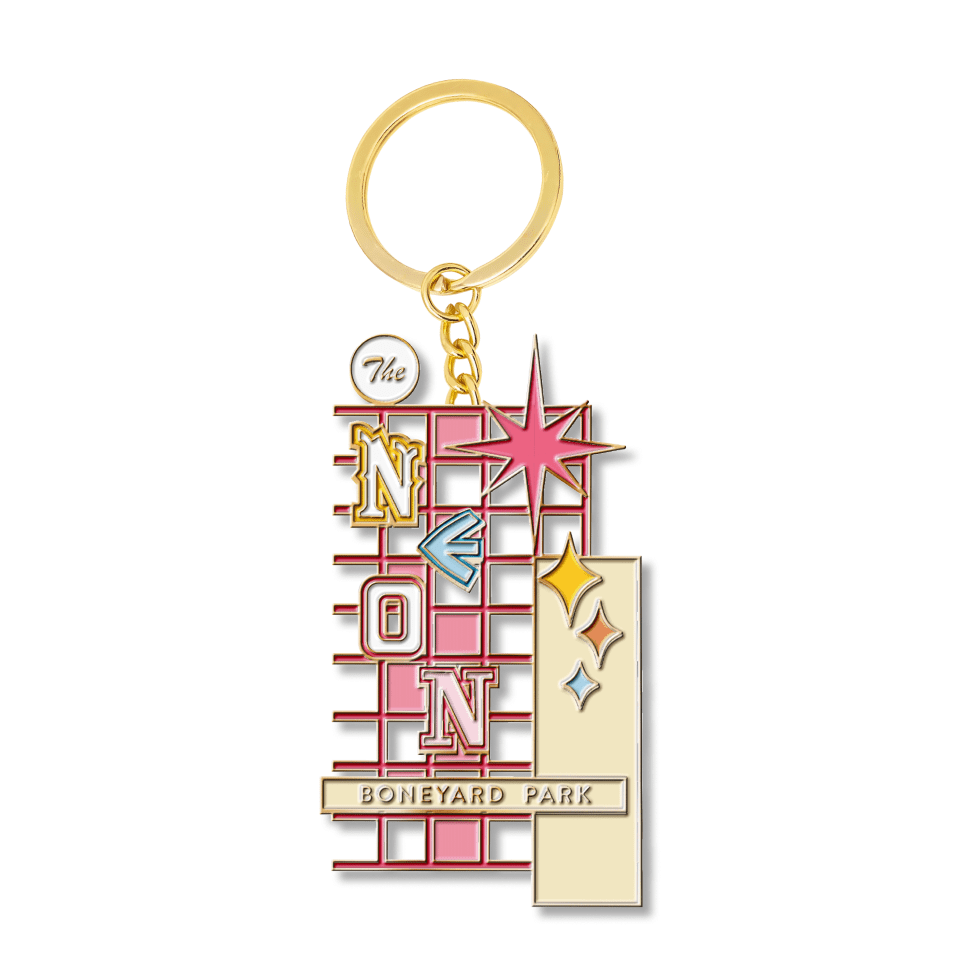 Las Vegas Neon Museum Enamel Gold Keychain