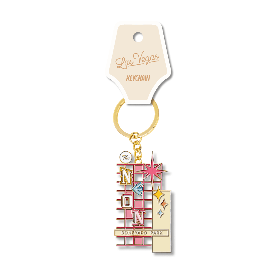 Las Vegas Neon Museum Enamel Gold Keychain