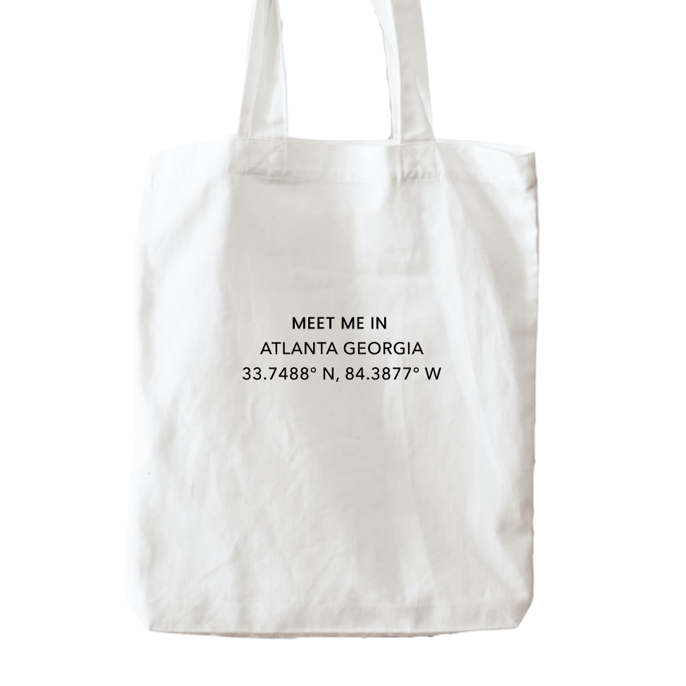 Meet me in Atlanta Coordinates Tote Bag