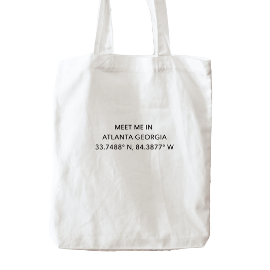 Meet me in Atlanta Coordinates Tote Bag