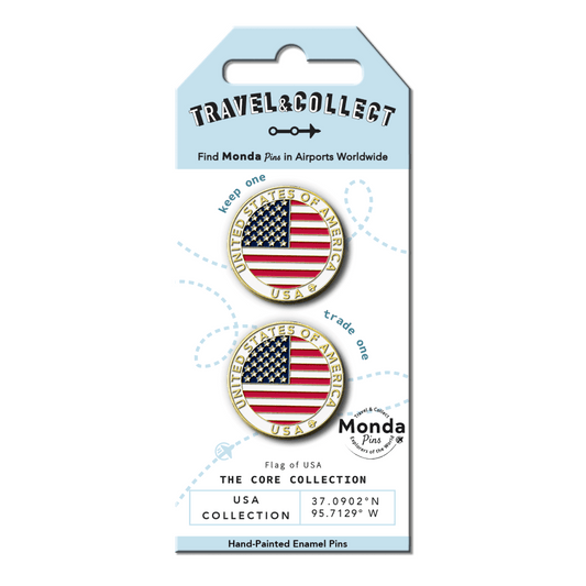 Monda Pins USA Flag Pin 2pk