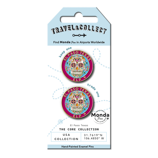 Monda Pins El Paso Texas Sugar Skull Pin 2pk