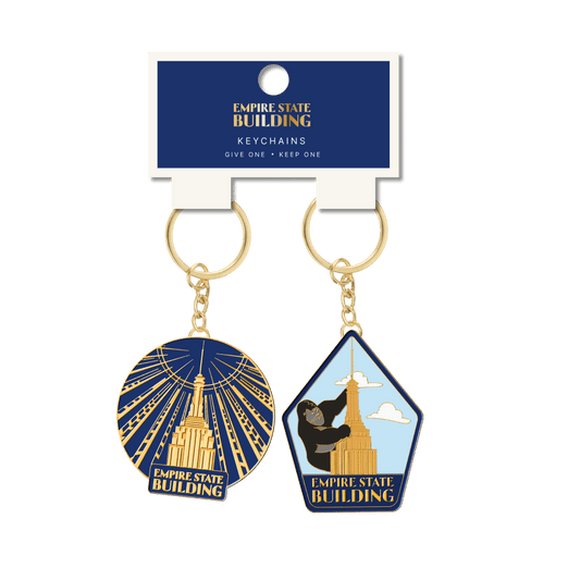 Empire State Building Blue King Kong Enamel Keychain 2pk