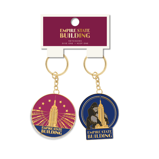 Empire State Art Deco King Kong Enamel Keychain 2pk