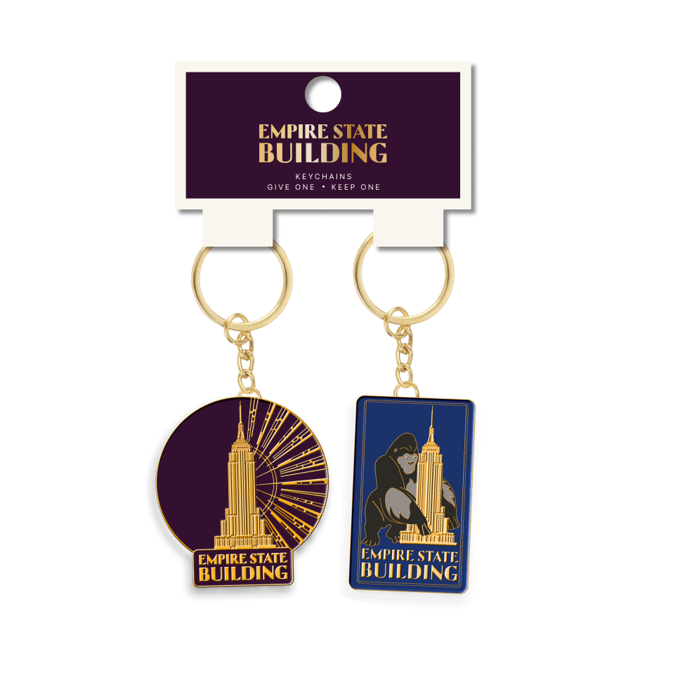 Empire State Building Art Deco Keychain 2pk