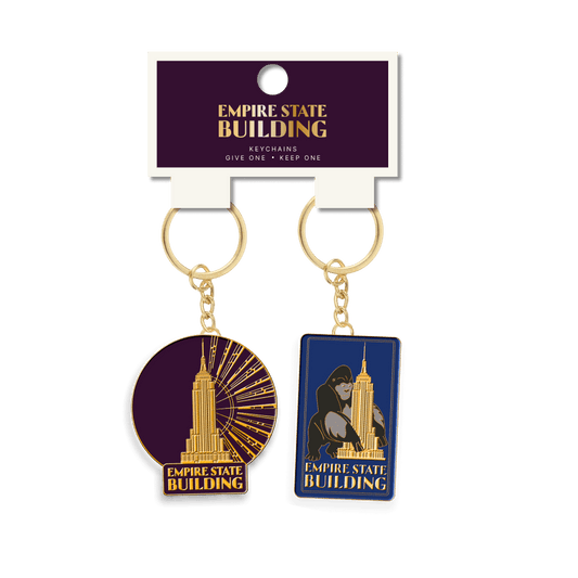 Empire State Building Art Deco Keychain 2pk